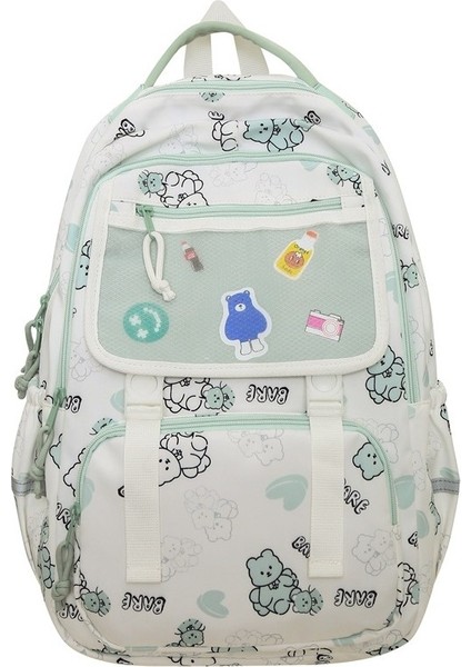 Okul Sezonu Karikatür Sevimli Okul Kadın Ortaokul Öğrencisi Kampüs Sırt Ayı Baskı Sırt Çantası (Yurt Dışından)