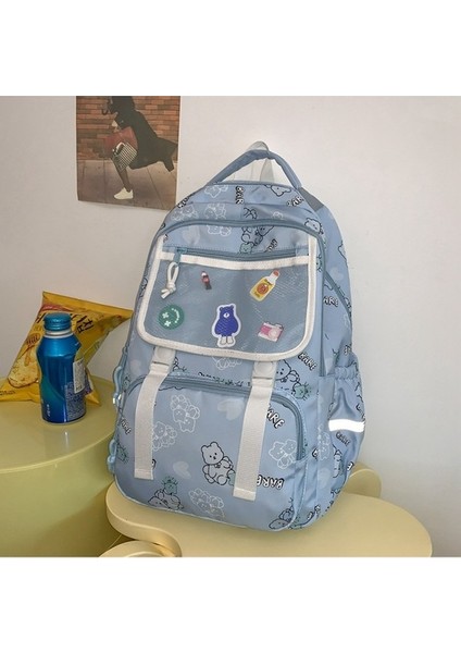 Okul Sezonu Karikatür Sevimli Okul Kadın Ortaokul Öğrencisi Kampüs Sırt Ayı Baskı Sırt Çantası (Yurt Dışından) fiyatları