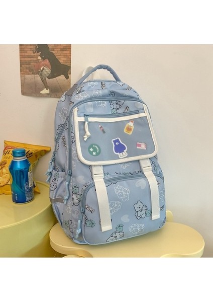 Okul Sezonu Karikatür Sevimli Okul Kadın Ortaokul Öğrencisi Kampüs Sırt Ayı Baskı Sırt Çantası (Yurt Dışından) modelleri