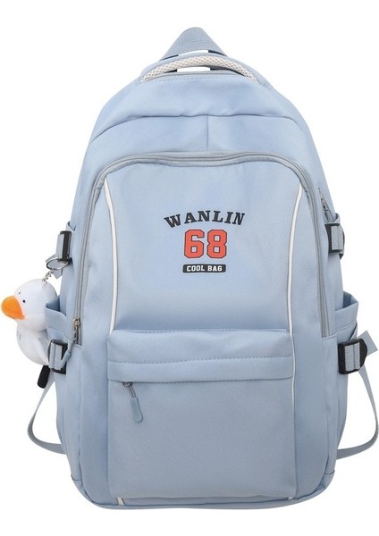 Üniversite Öğrencisi Sırt Kadın Büyük Kapasiteli Ekleme Kontrast Eğlence Lise Öğrencisi Okul Modaya Uygun Çantası (Yurt Dışından)