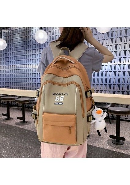Üniversite Öğrencisi Sırt Kadın Büyük Kapasiteli Ekleme Kontrast Eğlence Lise Öğrencisi Okul Modaya Uygun Çantası (Yurt Dışından) fiyatları