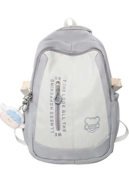 Trendy Kore Versiyonu Rahat Sırt Çantası, Büyük Kapasiteli Orta ve Lise Öğrencisi Okul Çantası, Kontrast Renkli, Modaya Uygun Rahat Çanta (Yurt Dışından)