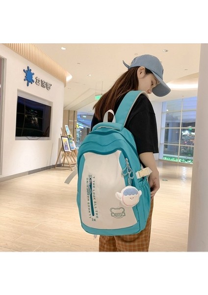 Trendy Kore Versiyonu Rahat Sırt Çantası, Büyük Kapasiteli Orta ve Lise Öğrencisi Okul Çantası, Kontrast Renkli, Modaya Uygun Rahat Çanta (Yurt Dışından) fiyatları