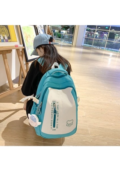 Trendy Kore Versiyonu Rahat Sırt Çantası, Büyük Kapasiteli Orta ve Lise Öğrencisi Okul Çantası, Kontrast Renkli, Modaya Uygun Rahat Çanta (Yurt Dışından) indirimleri