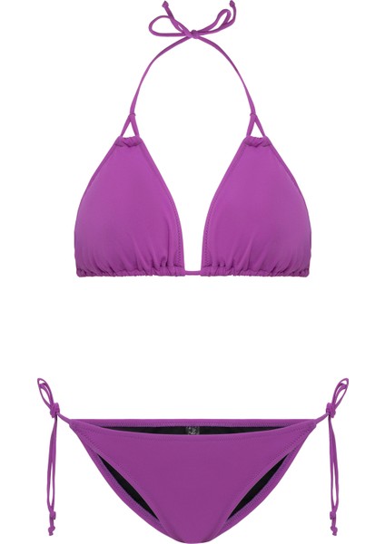 Aquaviva Kadın Mor Stella Boyundan Bağlı Yanı Ipli Üçgen Bikini Takımı