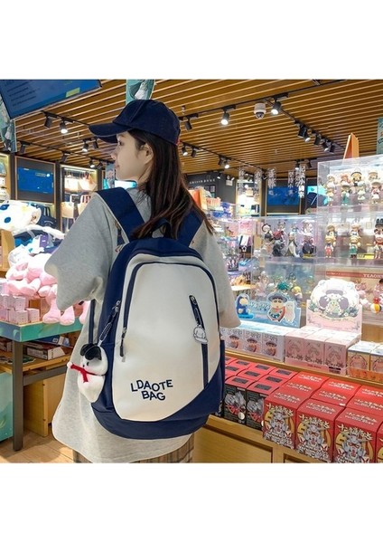 2023 Yeni Renk Eşleştirme Orta Okul Çantası Ortaokul Kız Üniversite Öğrencisi Basit Büyük Kapasiteli Erkek Sırt Çantası (Yurt Dışından) fiyatları