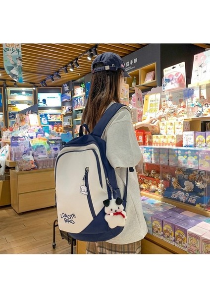 2023 Yeni Renk Eşleştirme Orta Okul Çantası Ortaokul Kız Üniversite Öğrencisi Basit Büyük Kapasiteli Erkek Sırt Çantası (Yurt Dışından) modelleri