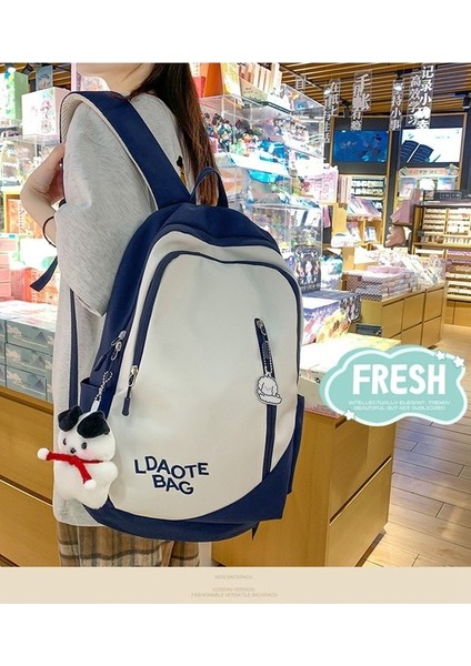 2023 Yeni Renk Eşleştirme Orta Okul Çantası Ortaokul Kız Üniversite Öğrencisi Basit Büyük Kapasiteli Erkek Sırt Çantası (Yurt Dışından) indirimleri