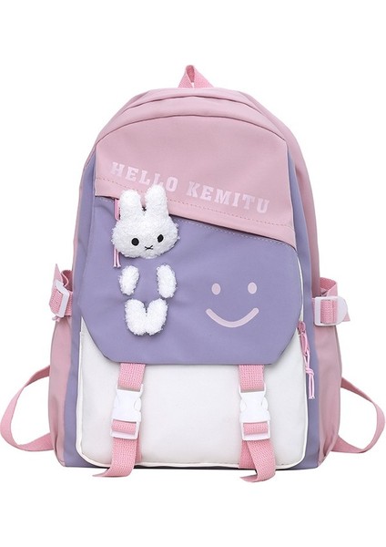 2023 Yeni Kadın Naylon Sırt Çantası Ortaokul Öğrencisi Rahat Seyahat Çantası Sevimli Tavşan Sokak Çantası Kadın Üniversite Öğrencisi (Yurt Dışından) fiyatları