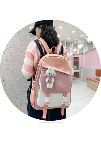 2023 Yeni Kadın Naylon Sırt Çantası Ortaokul Öğrencisi Rahat Seyahat Çantası Sevimli Tavşan Sokak Çantası Kadın Üniversite Öğrencisi (Yurt Dışından) modelleri