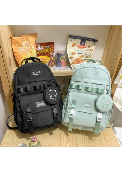 Yeni Düz Renk Moda Sırt Çantası Kişiselleştirilmiş Naylon Basit Sırt Çantası Büyük Kapasiteli Rahat Orta Okul Öğrencisi Okul Çantası (Yurt Dışından) fiyatları