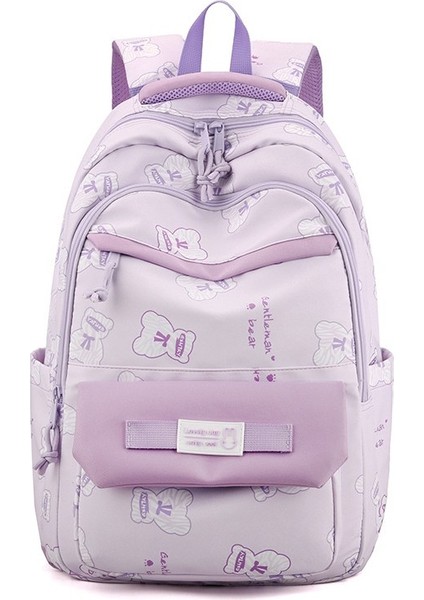 Kampüs Küçük Taze Omuzdan Askili Çanta Kadın Ortaokul Öğrencisi Okul Çantası Kadın Sevimli Tavşan Baskı Öğrenci Sırt Çantası (Yurt Dışından)