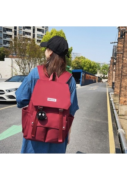 Japon Sırt Çantası Erkek Moda Trendi Büyük Kapasiteli Sırt Çantası Rahat Basit Düz Renk Naylon Sırt Çantası (Yurt Dışından) fiyatları