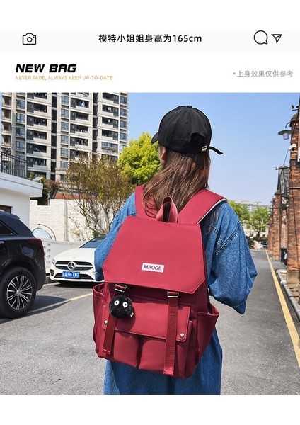 Japon Sırt Çantası Erkek Moda Trendi Büyük Kapasiteli Sırt Çantası Rahat Basit Düz Renk Naylon Sırt Çantası (Yurt Dışından) fırsatları