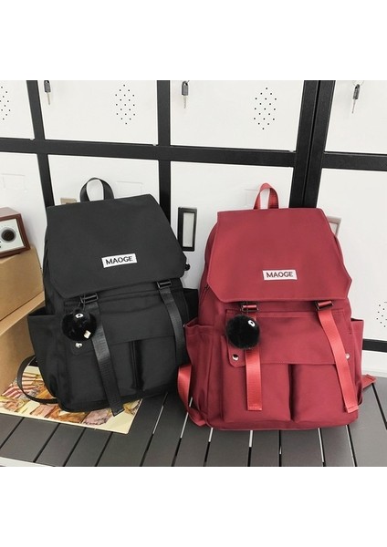 Japon Sırt Çantası Erkek Moda Trendi Büyük Kapasiteli Sırt Çantası Rahat Basit Düz Renk Naylon Sırt Çantası (Yurt Dışından) indirimleri