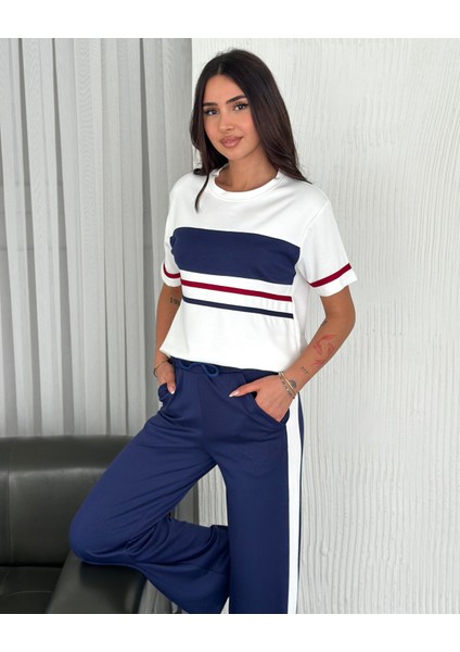 Modal Kumaş Çizgili Ikili Takım