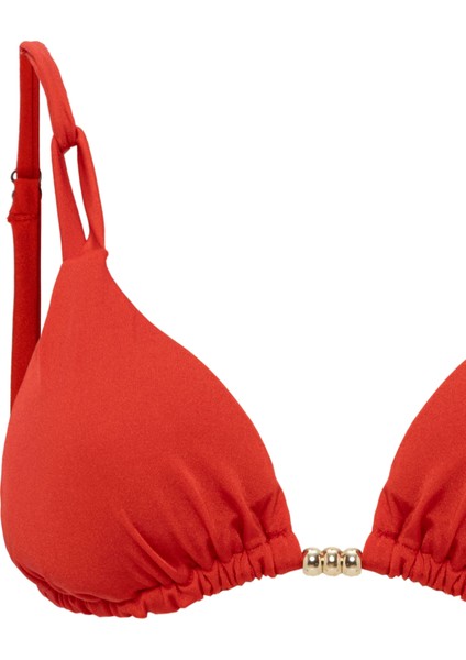 Aquaviva Kadın Kırmızı Izabella Gold Aksesuarlı Üçgen Bikini Takımı modelleri