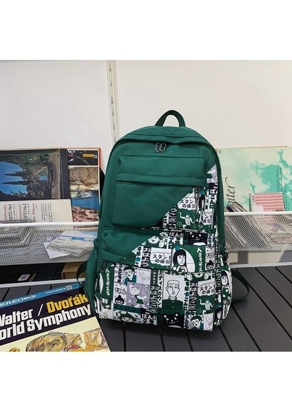Grafiti Okul Çantası Bayan Ortaokul Lise Öğrencisi Erkek Büyük Kapasiteli Mori Basit Moda Sırt Çantası (Yurt Dışından) modelleri