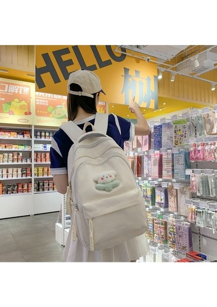 Kadınlar Için Küçük Taze Okul Sevimli Ortaokul Öğrenci Sırt Büyük Kapasiteli Düz Sırt Çantası (Yurt Dışından) indirimleri