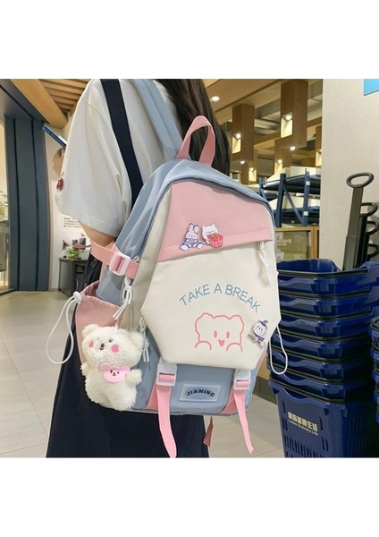 2022 Okul Sezonu Sırt Kız Renk Kontrastı Sırt Büyük Kapasiteli Öğrenci Okul Çantası (Yurt Dışından) fırsatları