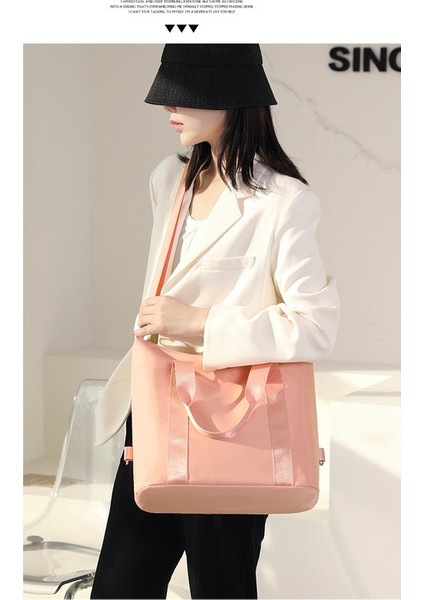 2023 Casual Tote Büyük Çanta Kadın Büyük Kapasiteli Basit Naylon Bez Çanta Çok Yönlü Su Geçirmez Oxford Taşınabilir Omuz Çantası (Yurt Dışından) modelleri