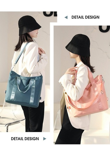 2023 Casual Tote Büyük Çanta Kadın Büyük Kapasiteli Basit Naylon Bez Çanta Çok Yönlü Su Geçirmez Oxford Taşınabilir Omuz Çantası (Yurt Dışından) fırsatları