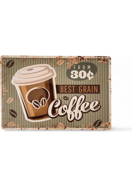 Metal Dekor Levha Best Grain Coffee