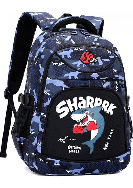 Lovehome Desen Baskılı Çocuk Sırt Çantası - Gri (Yurt Dışından)