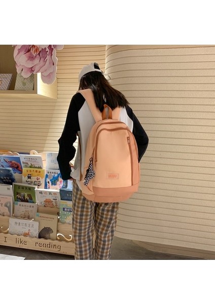 Öğrenci Okul Sonbahar ve Kış Okul Sezonu Düz Renk Dikiş Büyük Kapasiteli Sırt Bilgisayar Sırt Çantası (Yurt Dışından) modelleri