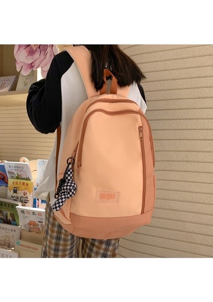 Öğrenci Okul Sonbahar ve Kış Okul Sezonu Düz Renk Dikiş Büyük Kapasiteli Sırt Bilgisayar Sırt Çantası (Yurt Dışından) indirimleri