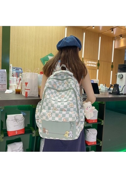 Küçük Taze Kampüs Ortaokul Öğrencileri Lise Öğrencileri Okul Çantası Kızlar Büyük Kapasiteli Ekose Sırt Çantası Baskılı Kız Sırt Çantası (Yurt Dışından) fırsatları