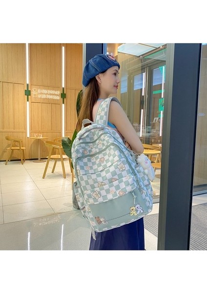 Küçük Taze Kampüs Ortaokul Öğrencileri Lise Öğrencileri Okul Çantası Kızlar Büyük Kapasiteli Ekose Sırt Çantası Baskılı Kız Sırt Çantası (Yurt Dışından) fiyatları