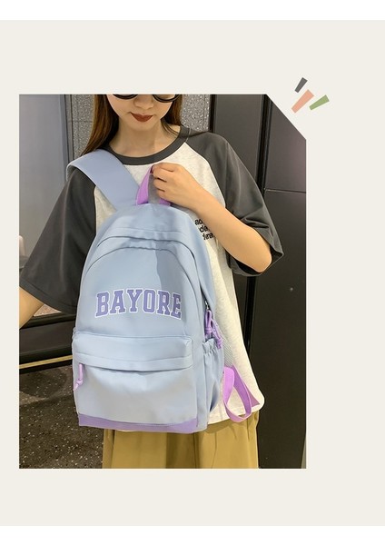 Basit Büyük Kapasiteli Okul Çantası Kadın Ortaokul Öğrencisi Sırt Çantası, Yüksek Değerli Rahat Üniversite Öğrencisi Sırt Çantası (Yurt Dışından) indirimleri