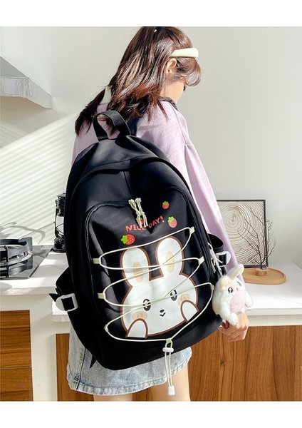 Basit ve Büyük Kapasiteli Rahat Sırt Çantası Yeni Moda Moda Okul Çantası Kişiselleştirilmiş Karikatür Baskı Öğrenci Sırt Çantası (Yurt Dışından) fırsatları