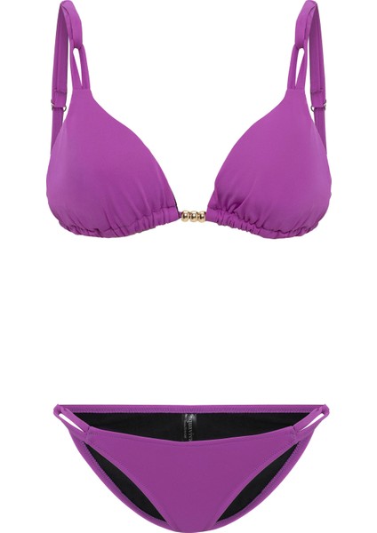 Aquaviva Kadın Mor Izabella Gold Aksesuarlı Üçgen Bikini Takımı