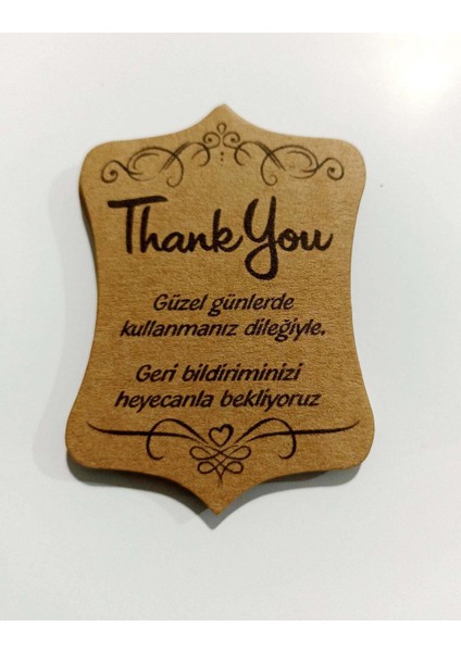 Kraft Teşekkür Kartı Thank You Cart (5 * 7 Cm) 50 Adet fiyatları