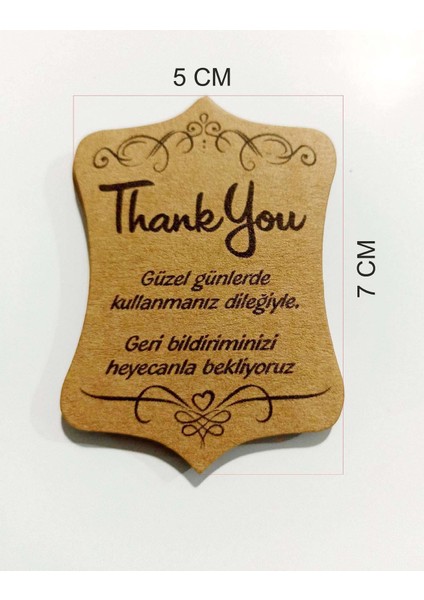 Kraft Teşekkür Kartı Thank You Cart (5 * 7 Cm) 50 Adet modelleri