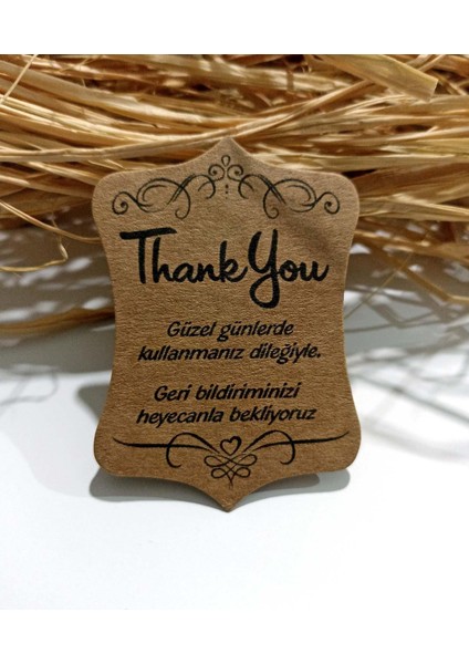 Kraft Teşekkür Kartı Thank You Cart (5 * 7 Cm) 50 Adet fırsatları