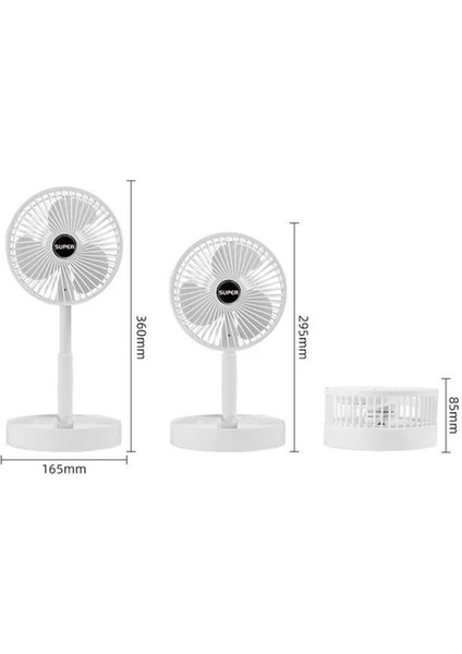 Taşınabilir Şarjlı Fan 3 Kademeli Vantilatör Klima Soğutucu Fan