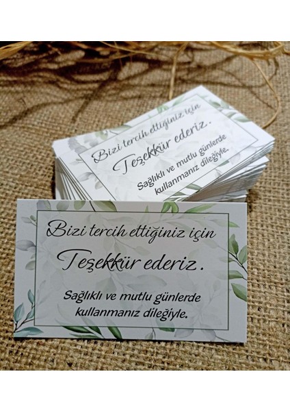 Teşekkür Kartı (5,2 * 8,2 Cm) 50 Adet