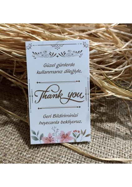 Teşekkür Kartı Thank You Cart (5,2 * 8,2 Cm) 50 Adet fiyatları