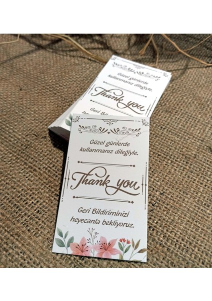 Teşekkür Kartı Thank You Cart (5,2 * 8,2 Cm) 50 Adet modelleri
