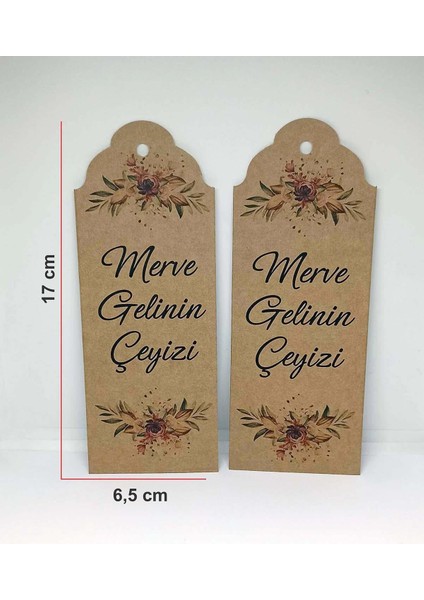 Çeyiz Kartı (Isim Baskılı Çeyiz Etiketi) 12 Adet Karton ( 6,5 X17 Cm) fırsatları