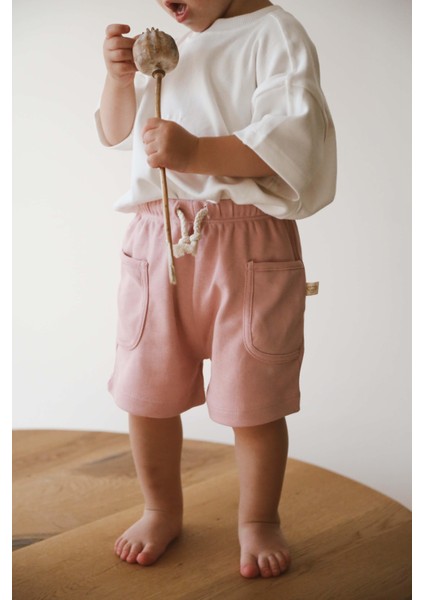 Pembe Basic Cepli Çocuk Şort