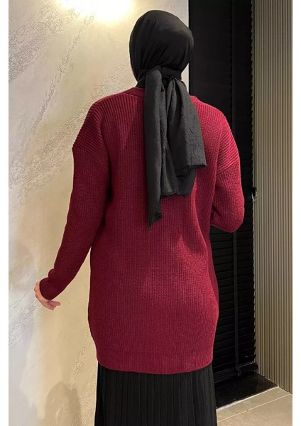 Çiçekli Tesettür Triko Hırka P-00014667
