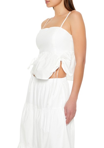 Poplin Fırfırlı Bluz