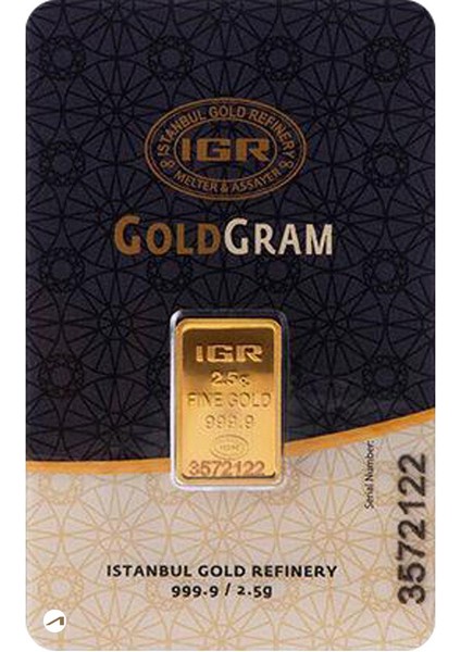 2.5 Gr 24 Ayar 999.9 Milyem Iar Gram Altın