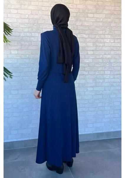 Kadın Omuz Düğme Detaylı Bluz Etek Tesettür Ikili Takım P-00013667