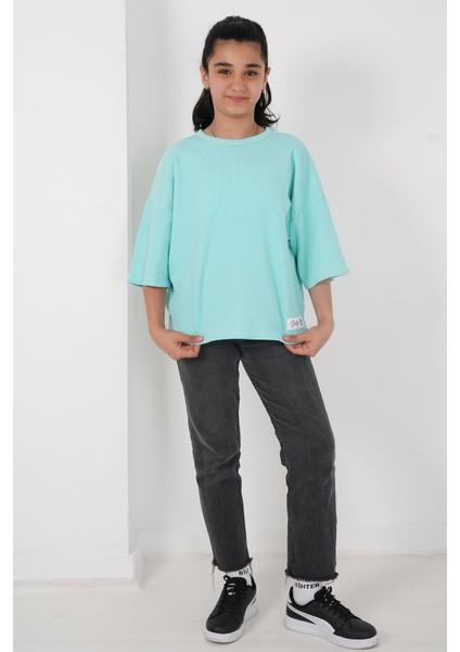 Kız Çocuk Pıtırcık Kumaş Bisiklet Yaka Tshirt fiyatları