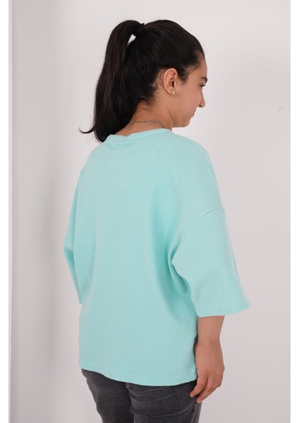 Kız Çocuk Pıtırcık Kumaş Bisiklet Yaka Tshirt fırsatları